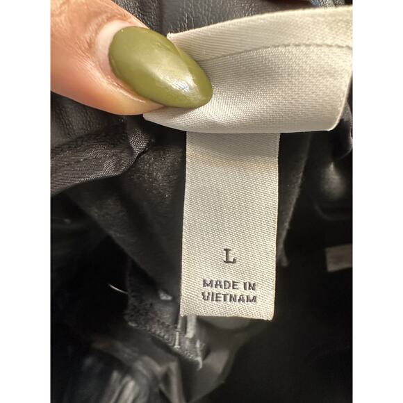 A New Day Women's Black Faux Leather Pull-On Ankle Pants Size Large - Picture 5 of 10